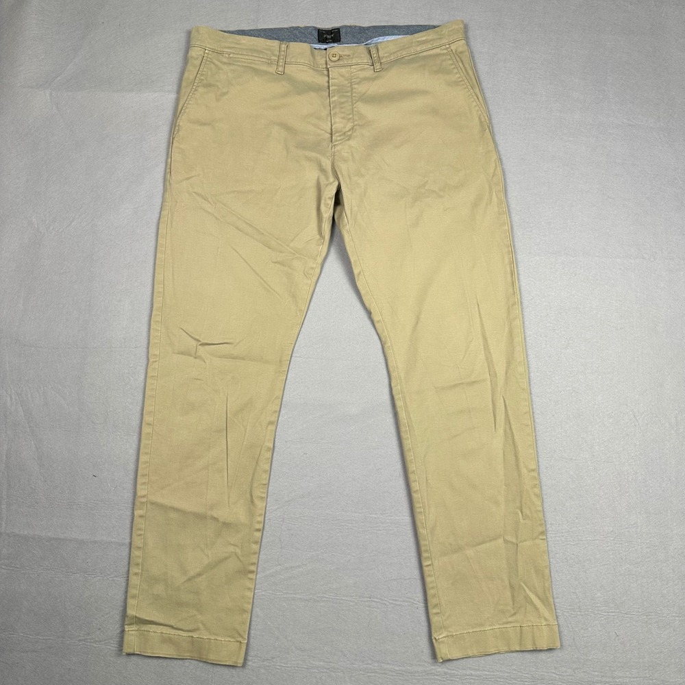 J.Crew 484 Slim Fit Chino Pants Mens 34x30 Khaki Tan Cotton Twill Trousers